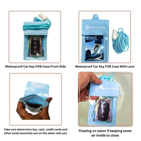 Waterproof Car Key FOB Case Floating Wallet Pouch Blue