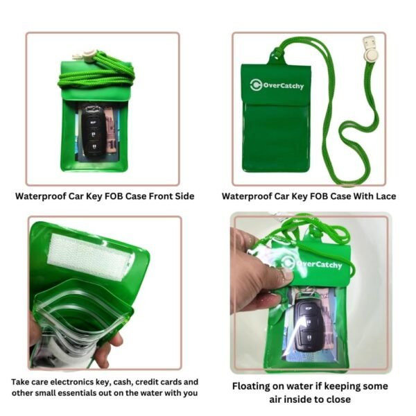 Waterproof Car Key FOB Case Floating Wallet Pouch Green